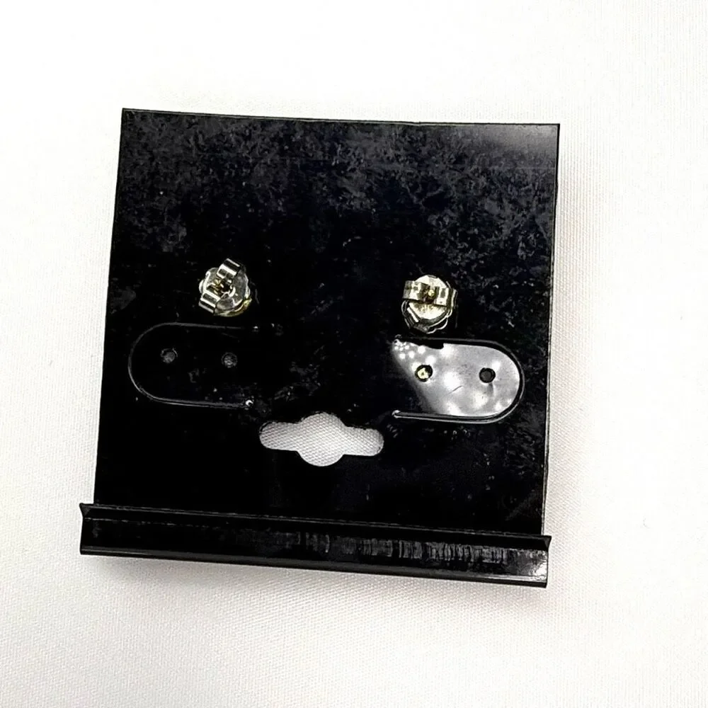 Vintage Gold Cockatiel Earrings – Enamel Bird Studs – 1” Long on Card